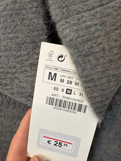 ZARA. Jersey  gris punto suave. T M