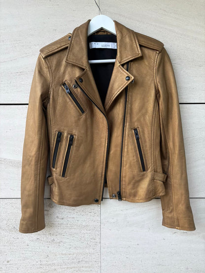 IRO. Cazadora piel ocre