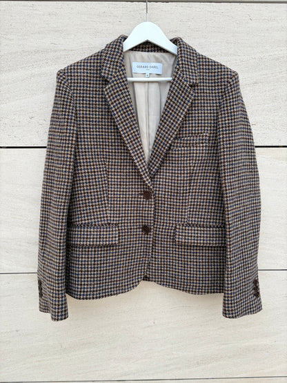 GERARD DAREL. Blazer 100% lana burdeos y azules
