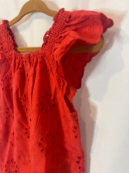 ZARA. Red die-cut jumpsuit. Size 18-24 months