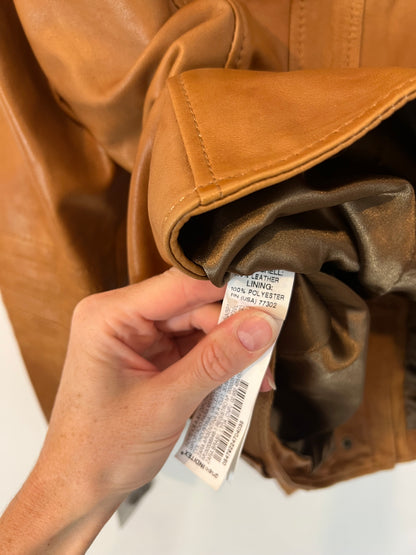 ZARA. Chaqueta piel bolsillo T.m