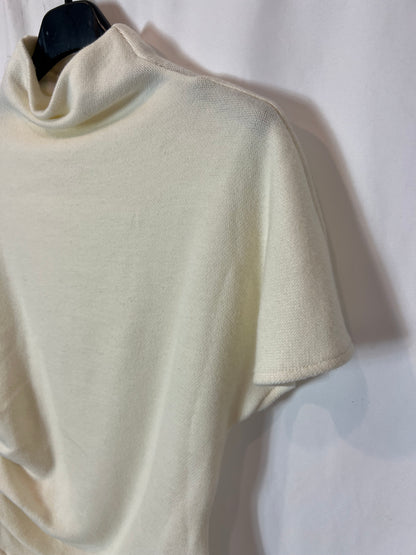 ZARA. Top color crudo beige fruncidos. T S