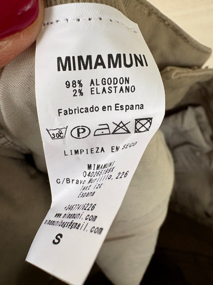 MIMAMUNI. Denim ligero pata ancha verde