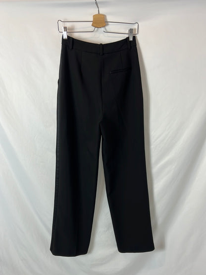 ZARA. Pantalón ancho negro T.s