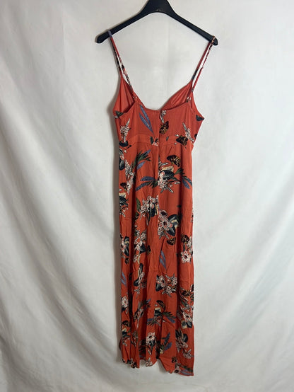 PULL&BEAR . Mono corto flores efecto vestido. T S