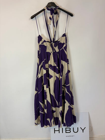 OYSHO. Long floral dress with linen Ts