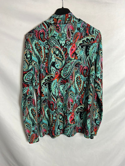 MIRTO. Colorful printed top. Size 38