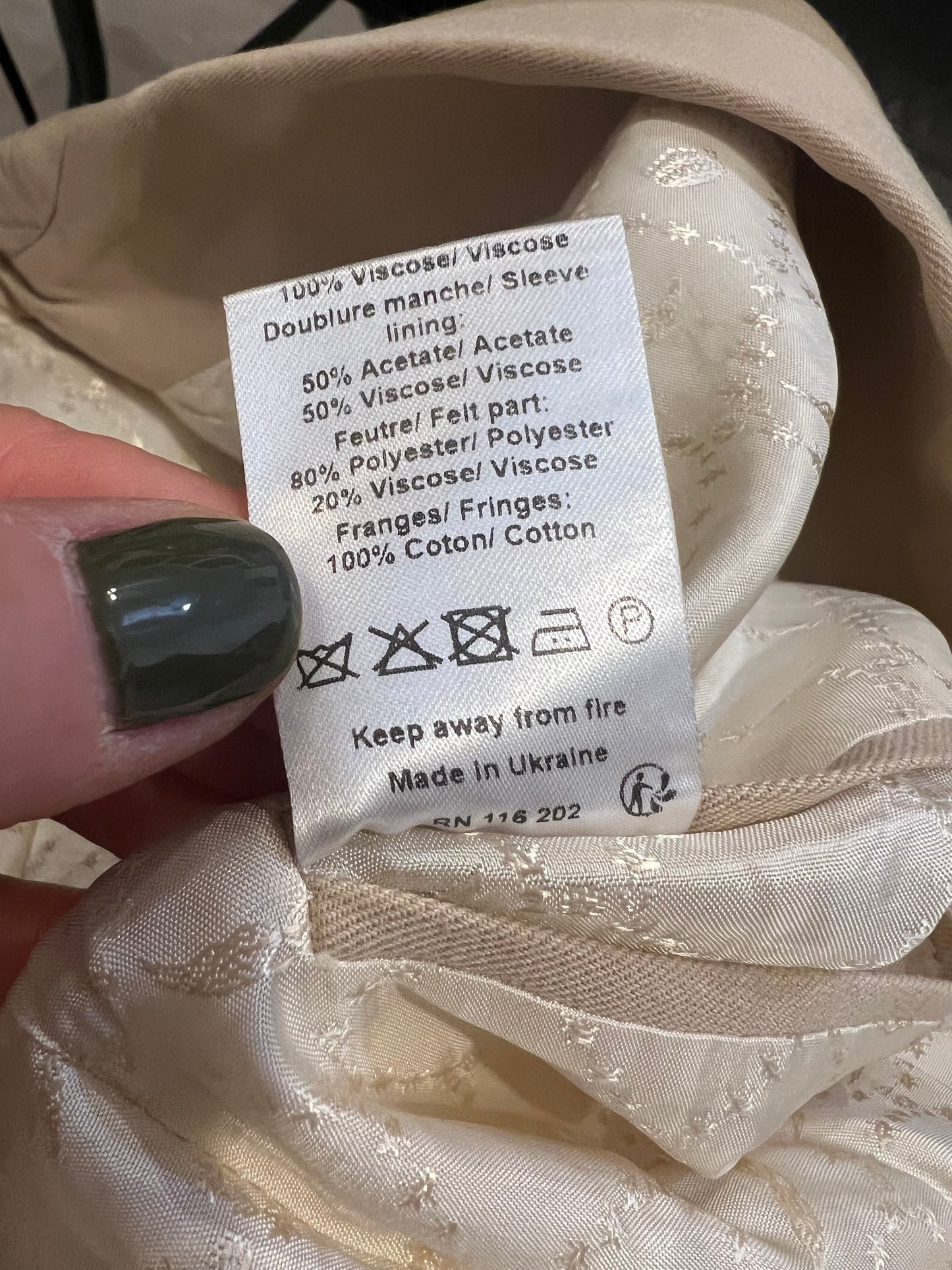 ZADIG&amp;VOLTAIRE. Beige fringed blazer T.36