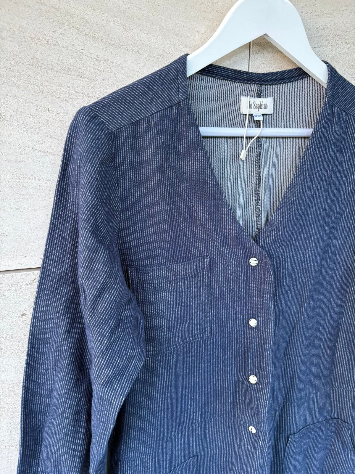 JOSEPHINE. Mono azul raya algodón