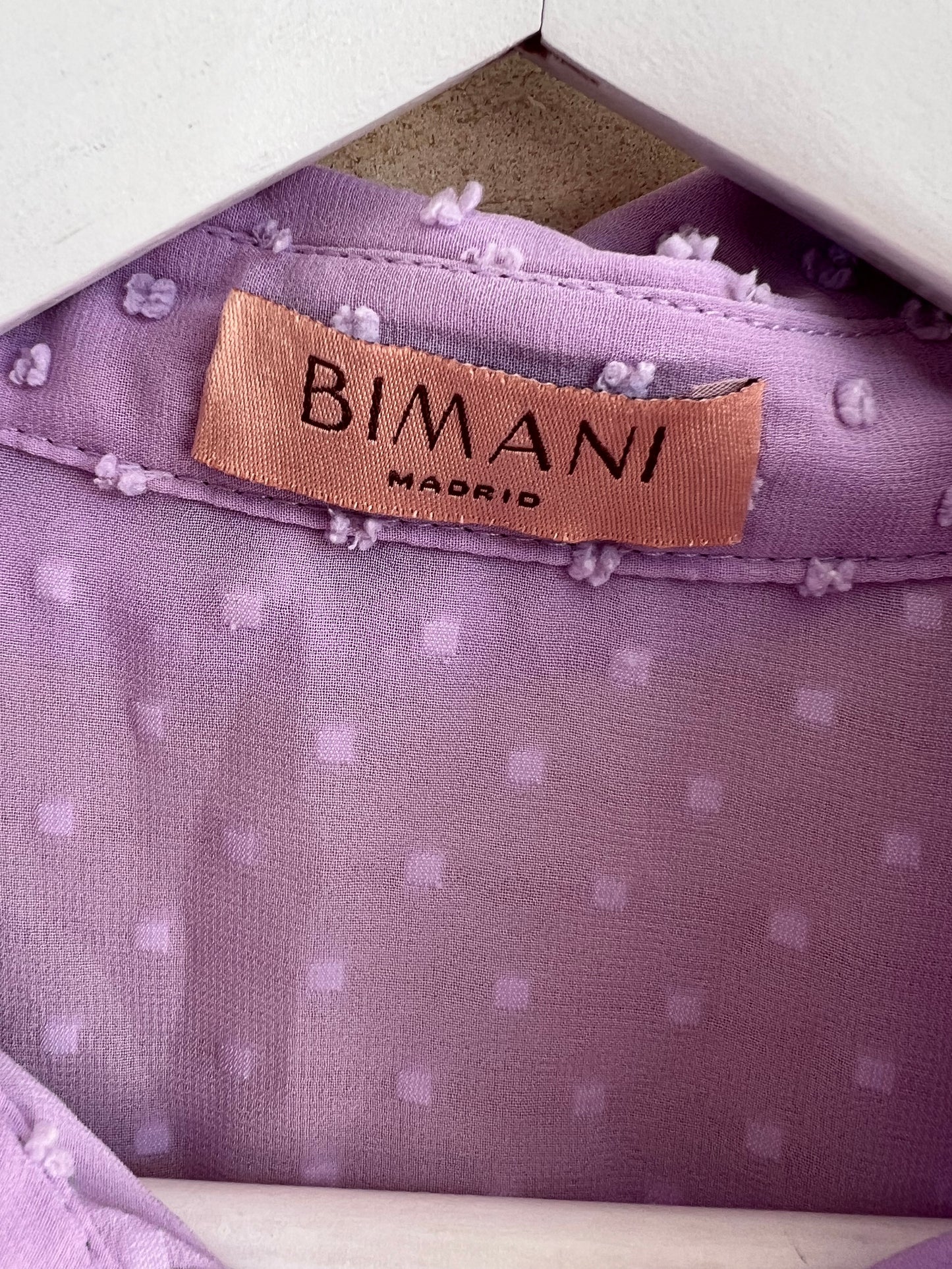BIMANI. Blusa malva plumeti T.L