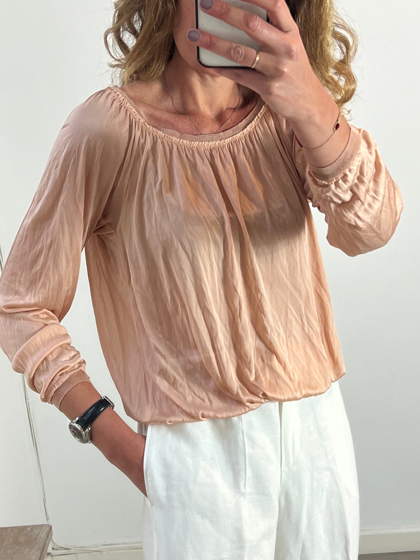 MISSONI. Top fluido rosa claro. T 40 (M)