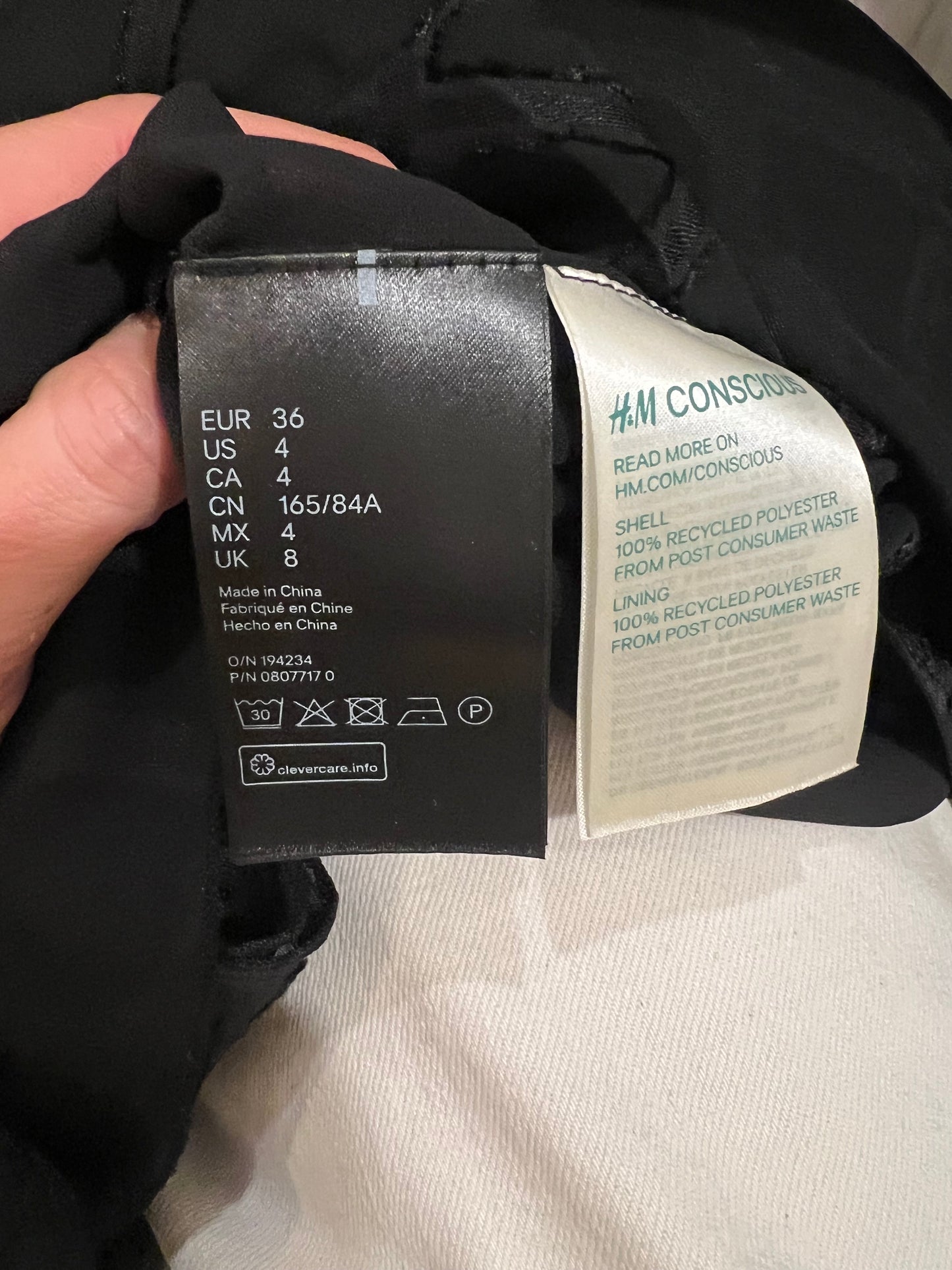 H&amp;M. Black midi dress with ruffles, size 36