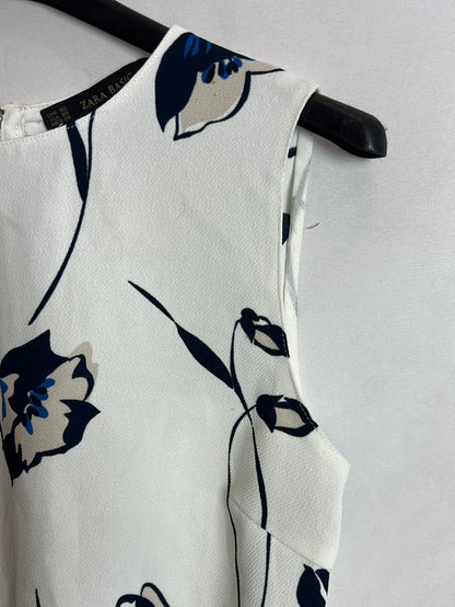 ZARA. CropTop blanco estampado T.xs