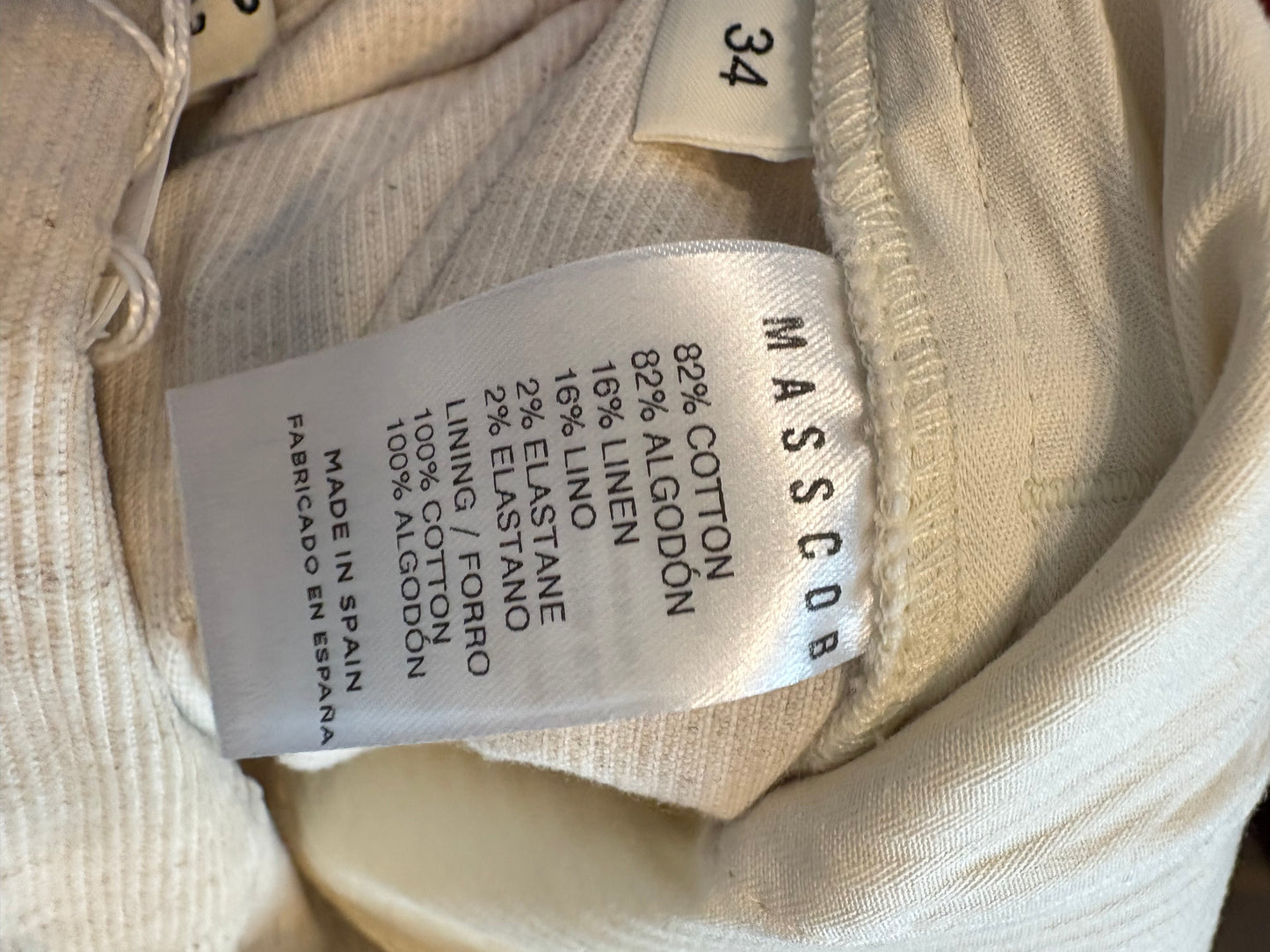 MASSCOB. Falda midi beige jaspeada