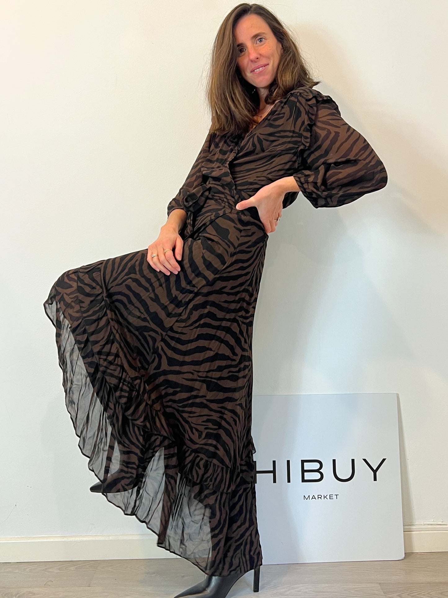 BA&SH. Vestido largo fluido cruzado