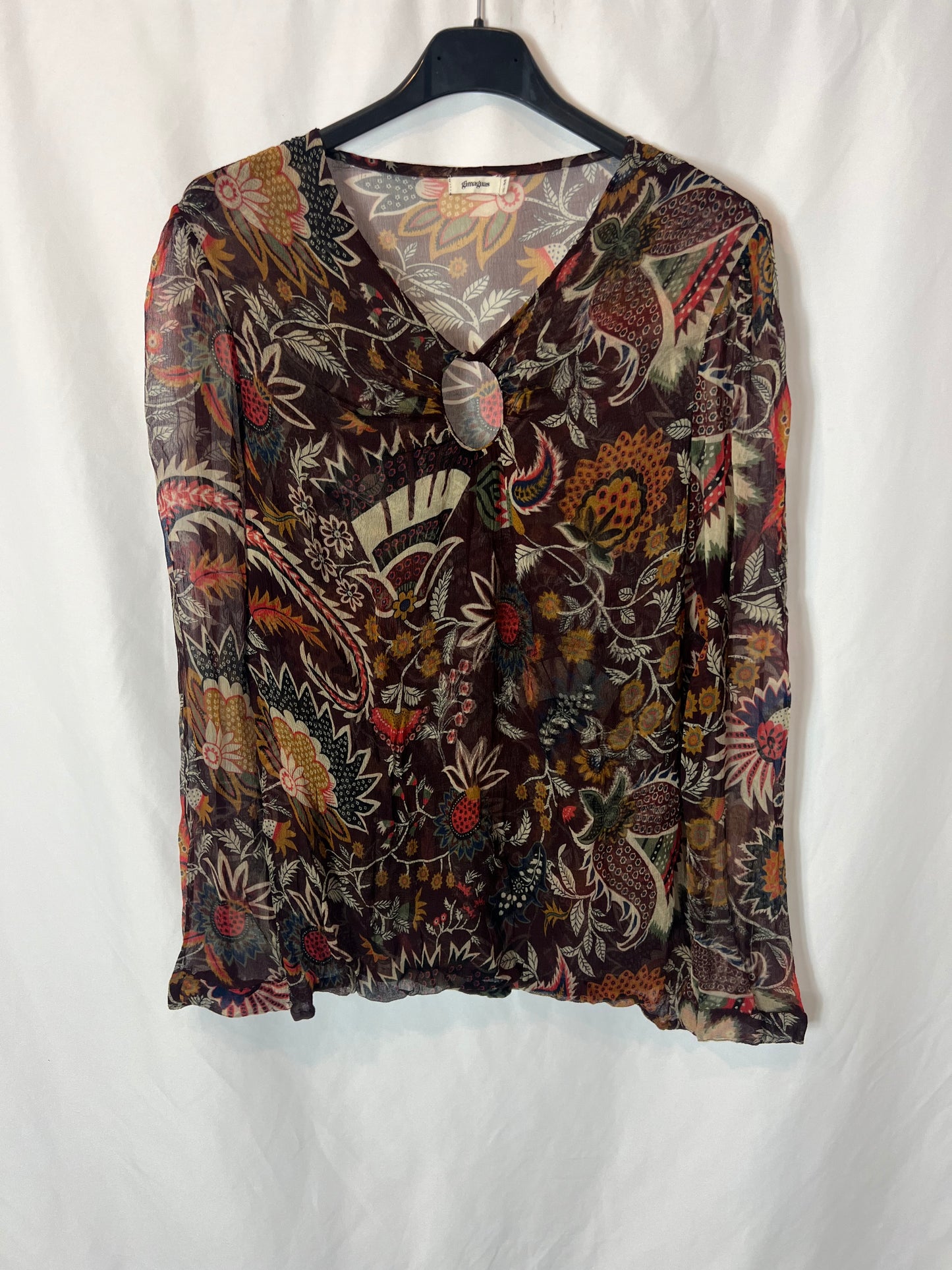 GIMAGUAS. Printed viscose blouse. TS/M
