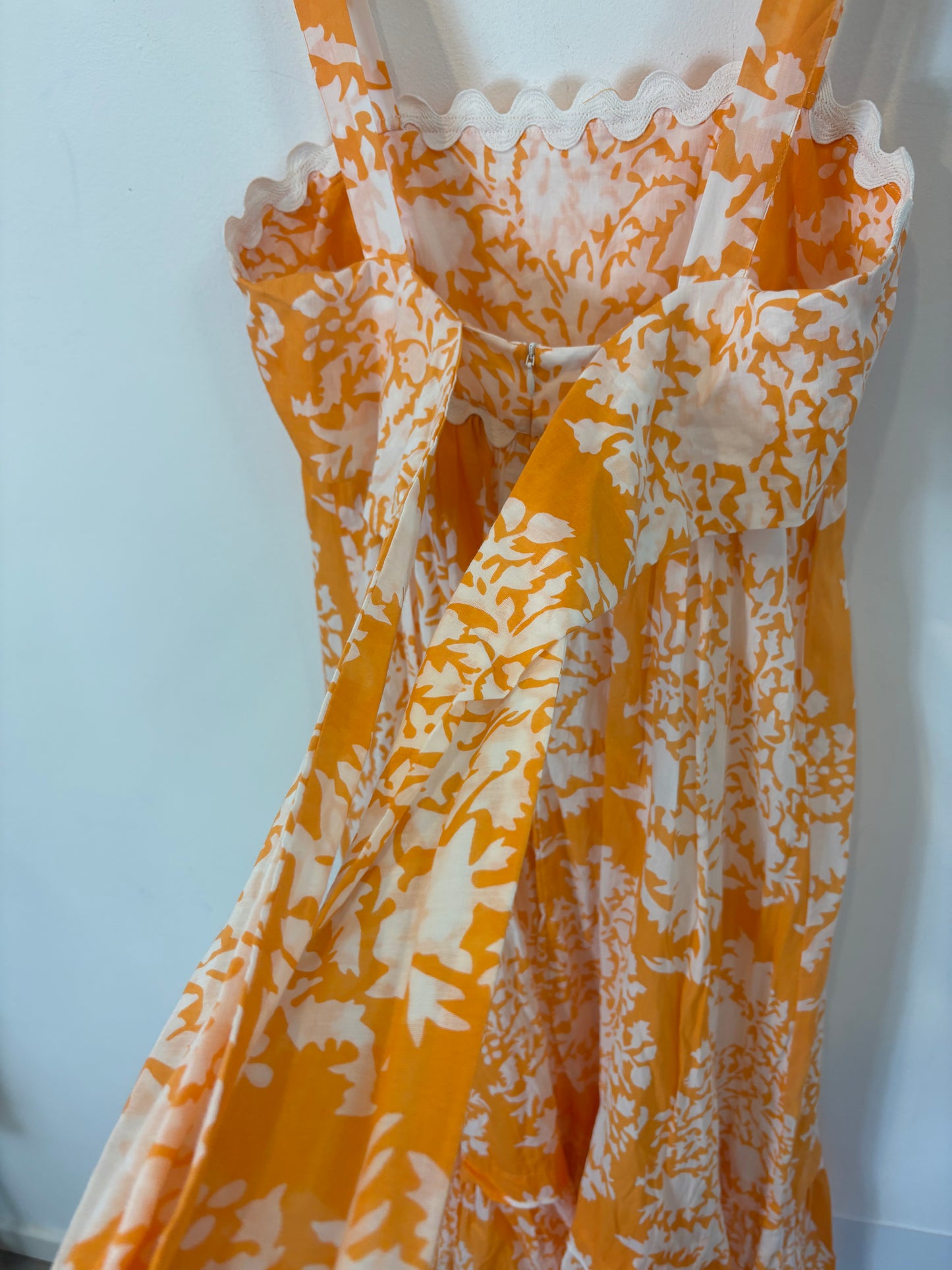 JULIET DUNN. Printed mandarin orange maxi dress. Size 1 (S/M)
