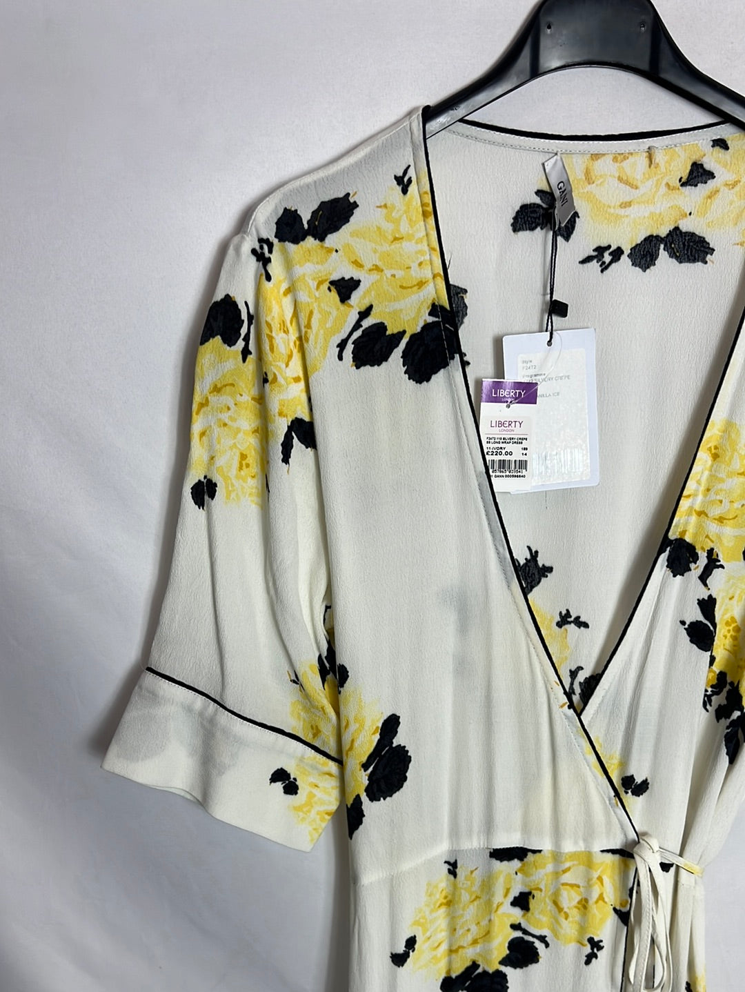 GANNI. Long wrap dress with ruffles. Size 40