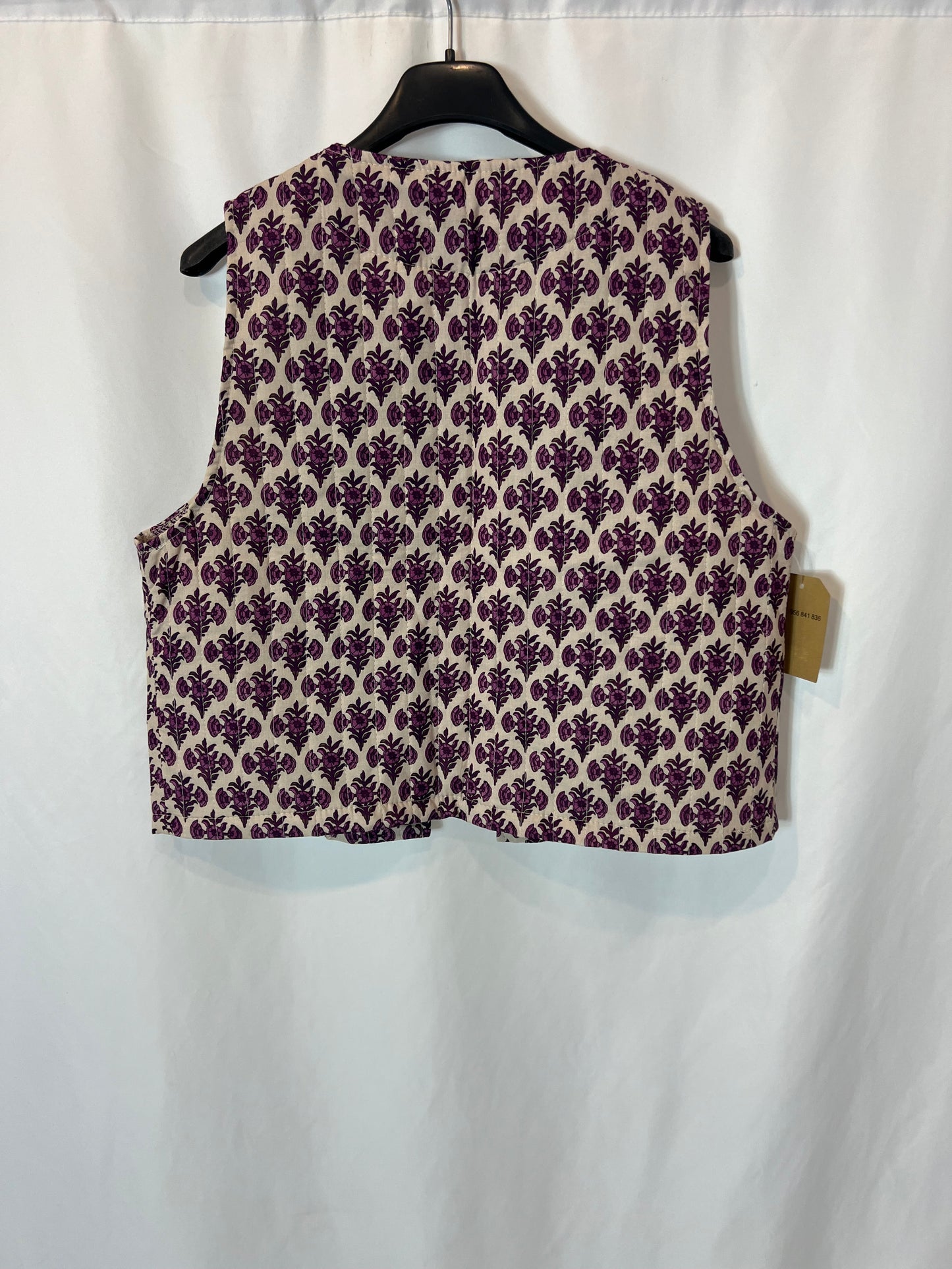 OTRAS. Chaleco beige flores moradas TU(s/m)