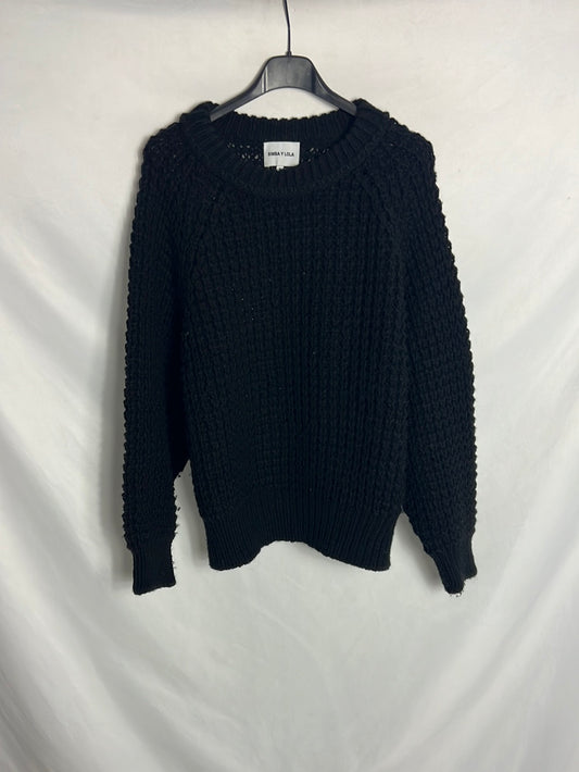 BIMBA Y LOLA. Jersey negro punto. TS