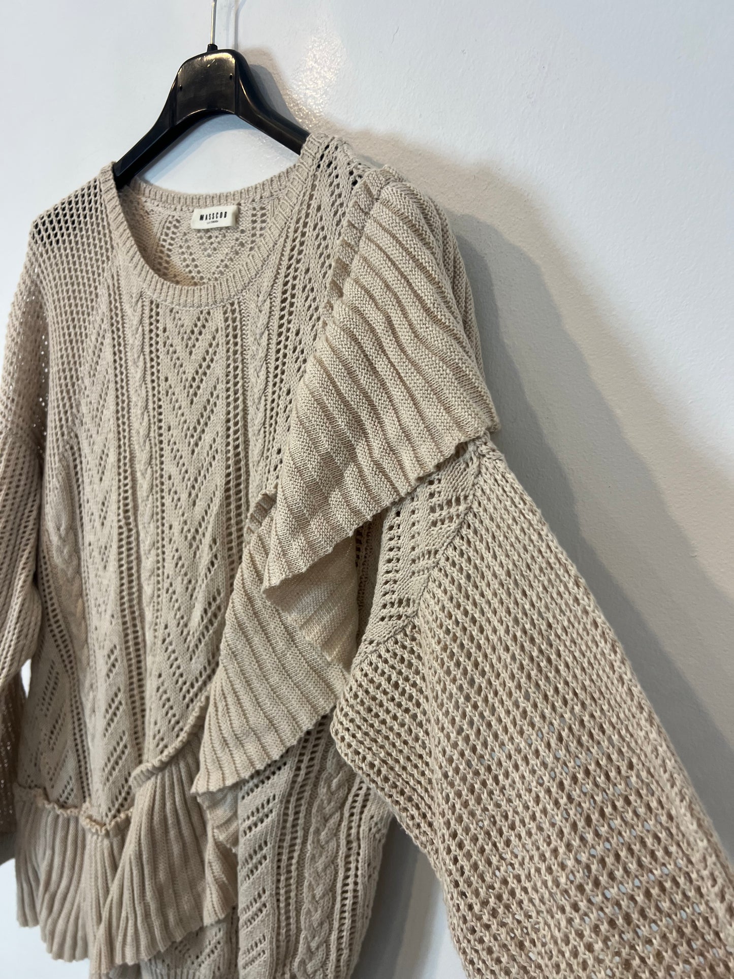 MASSCOB. Jersey beige  algodón troquelado  T.m