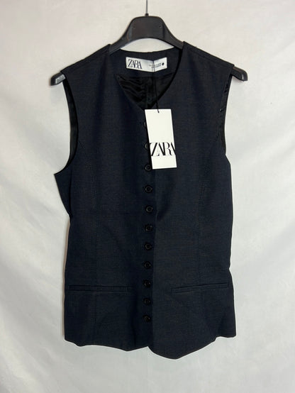 ZARA. Blue buttoned vest. T.S.