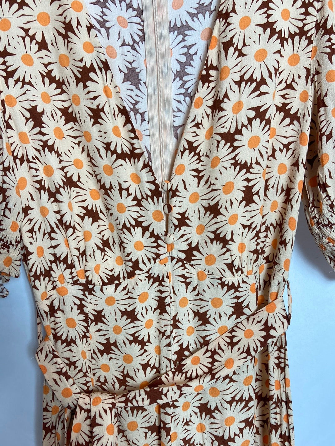 MANGO. Daisy print jumpsuit, size XS