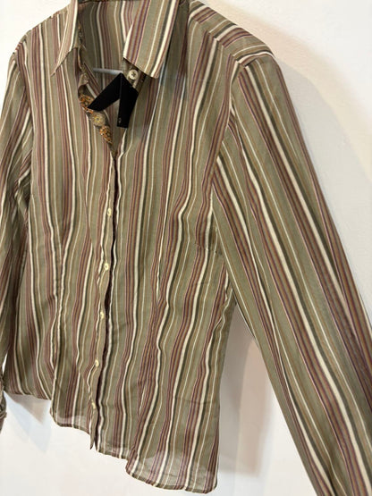 MASSIMO DUTTI. Blusa rayas con seda