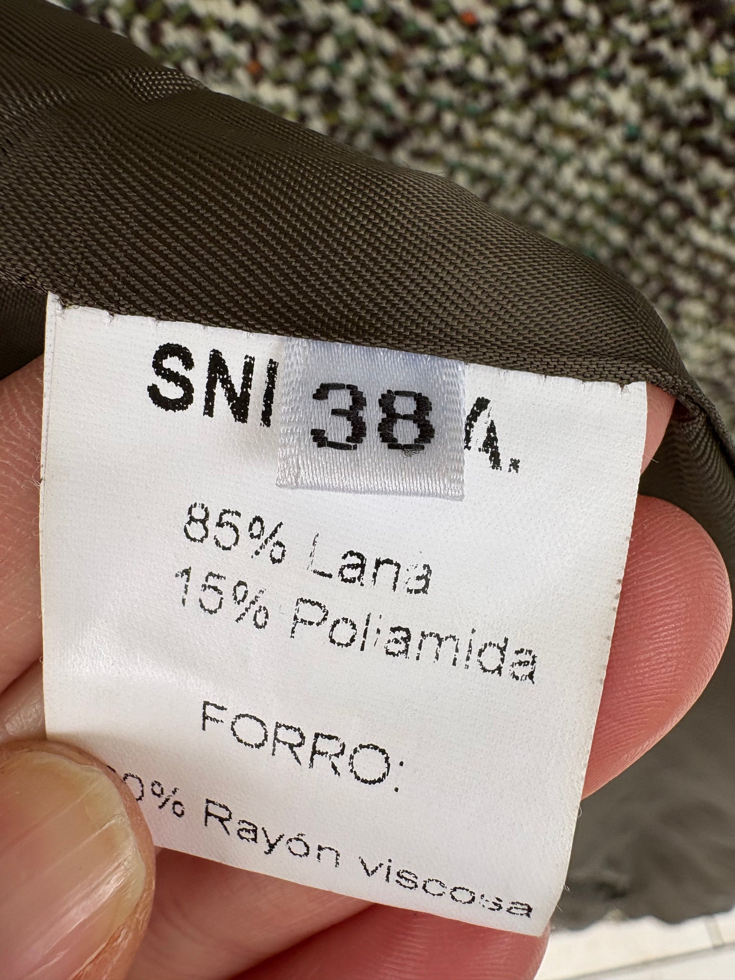 ROBERTO TORRETTA. Abrigo verde jaspeado lana