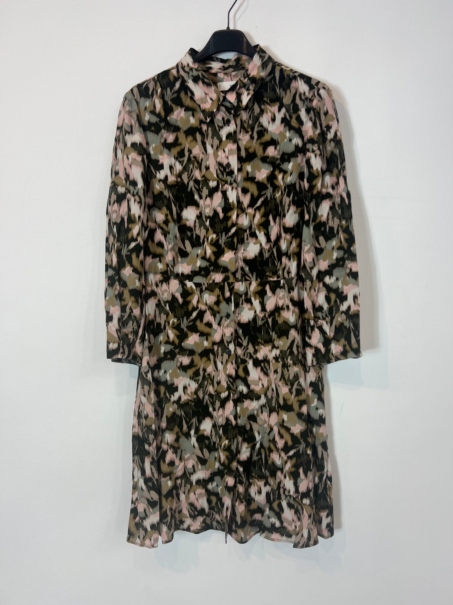 MANGO. Vestido camisero estampado. T M
