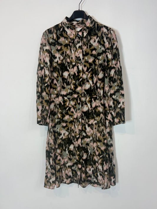 MANGO. Vestido camisero estampado. T M