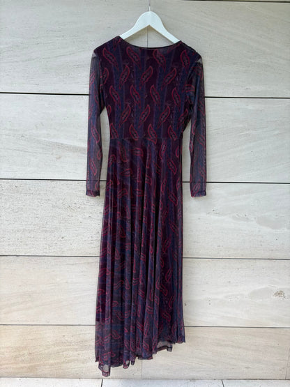 ZARA STUDIO. Vestido largo lentejuelas y plumas