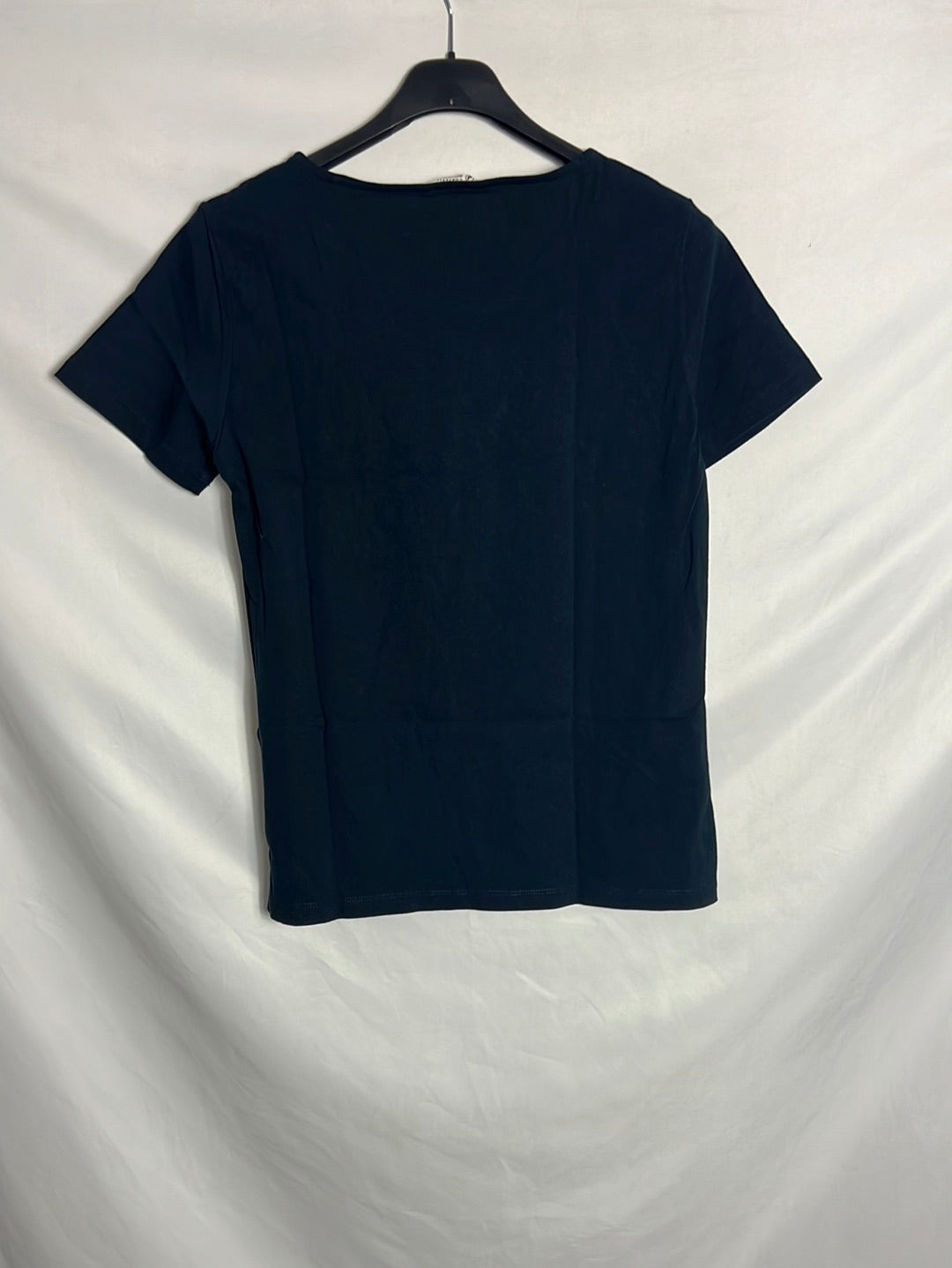 CORTEFIEL. Camiseta azul dibujo flores. T S