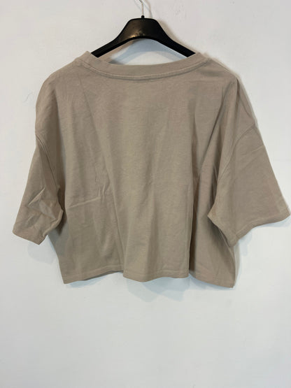 ZARA. Camiseta crop beige. T L