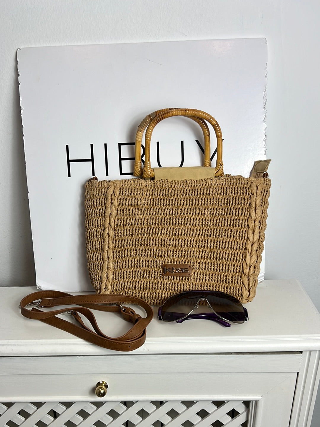 KBAS. Bolso rafia asa madera