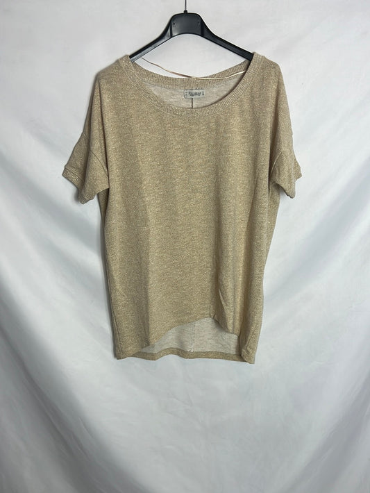 PULL&BEAR. Top dorado textura. T M