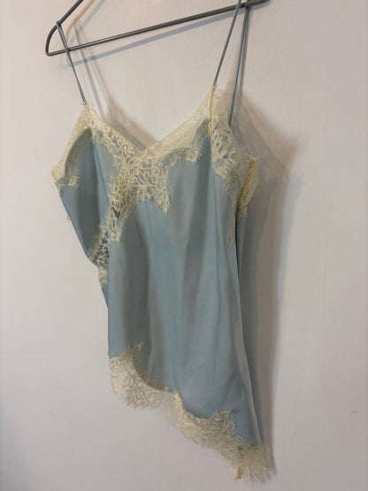 ZARA. Top azul claro lencero