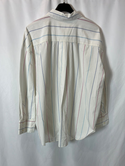 ZARA. White shirt with tricolor stripes. TS