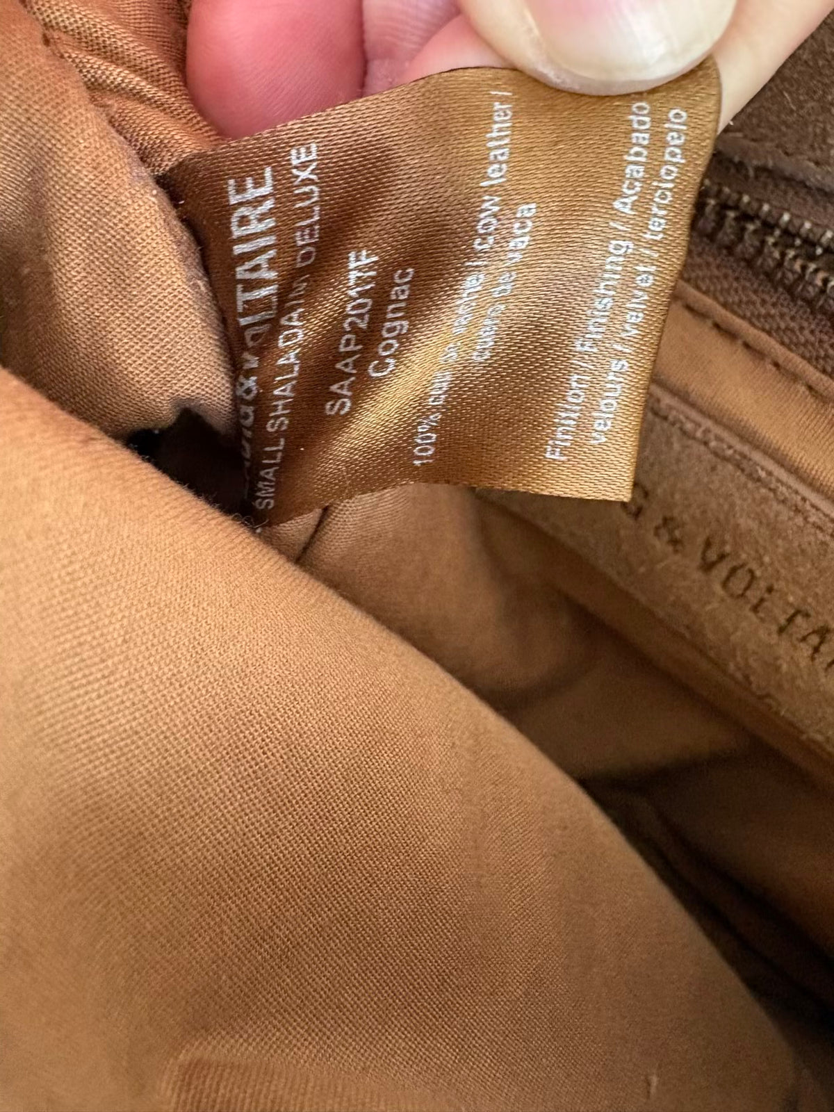 ZADIG & VOLTAIRE. Bolso piel vuelta marrón doble asa