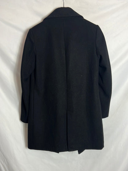 ZARA. Abrigo paño negro T.m