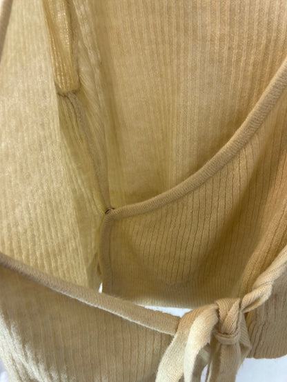VILA. Beige ribbed Ts sweater