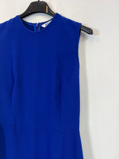 ZARA. Vestido azul Klein T.xs