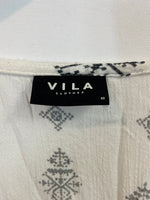 VILA CLOTHES. Kimono blanco étnico T.m