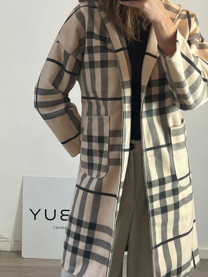 OTRAS. Chaqueta larga cuadros. T M