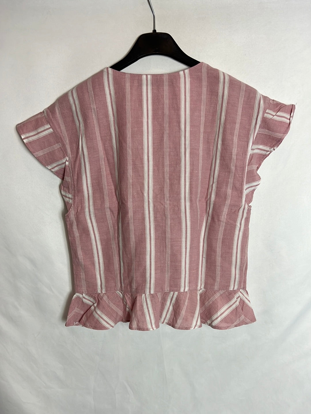 ABERCROMBIE&FITCH. Top rayas rosa y blanco T.s