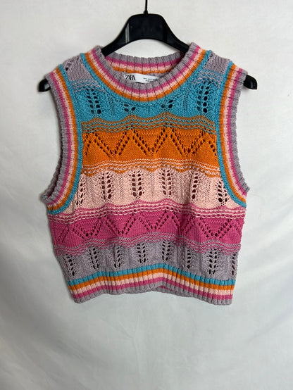 ZARA. Colorful knit top. TS