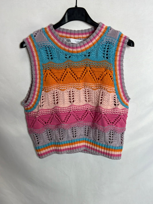 ZARA. Colorful knit top. TS