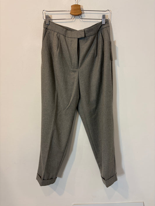 ZARA. Pantalón pinza textura gris
