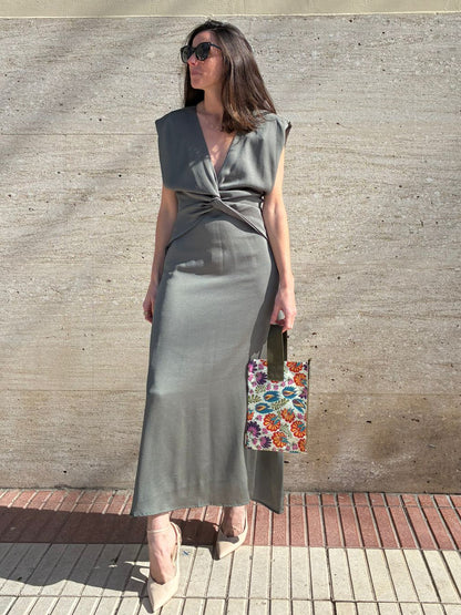 AMEÉ. Sleeveless fringed sweater S.(s)