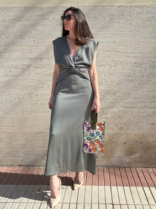 AMEÉ. Sleeveless fringed sweater S.(s)